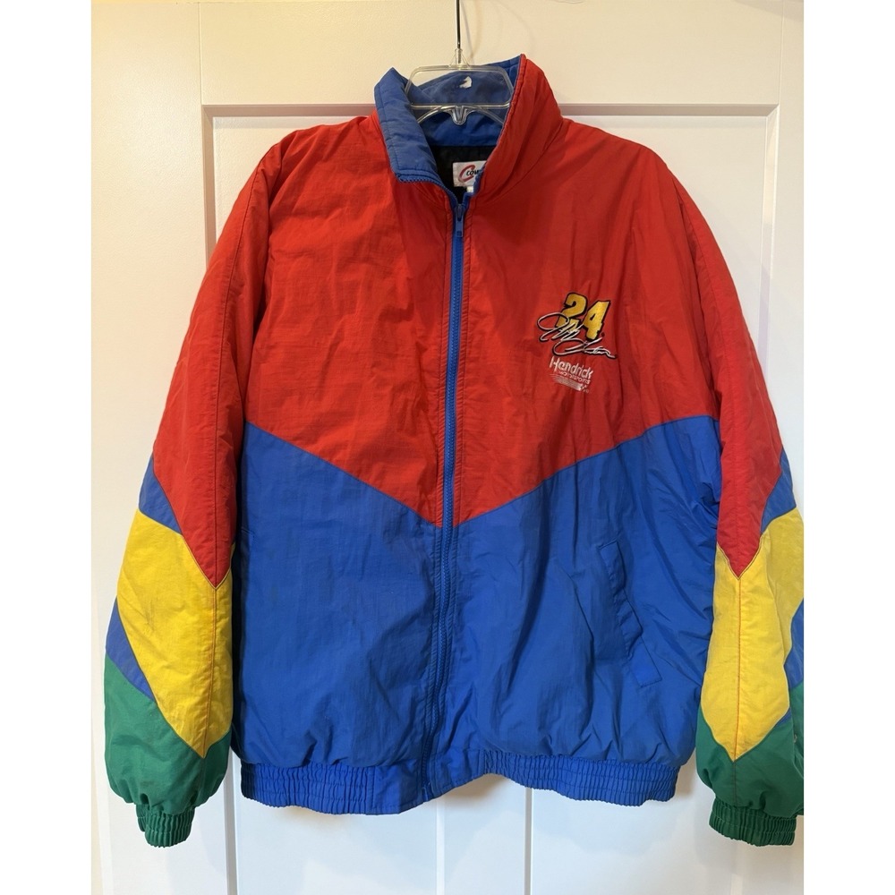 Vintage Jeff Gordon Jacket Mens M Blue Competitors View Dupont #24 Full Zip